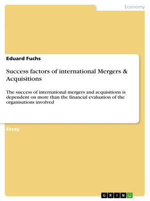 cover image of Success factors of international Mergers & Acquisitions